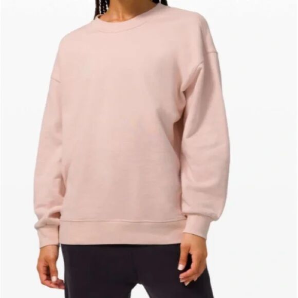 Lululemon Perfectly Oversized Relaxed Crewneck Pink Camo M Medium Pilates Lounge - Picture 1 of 12